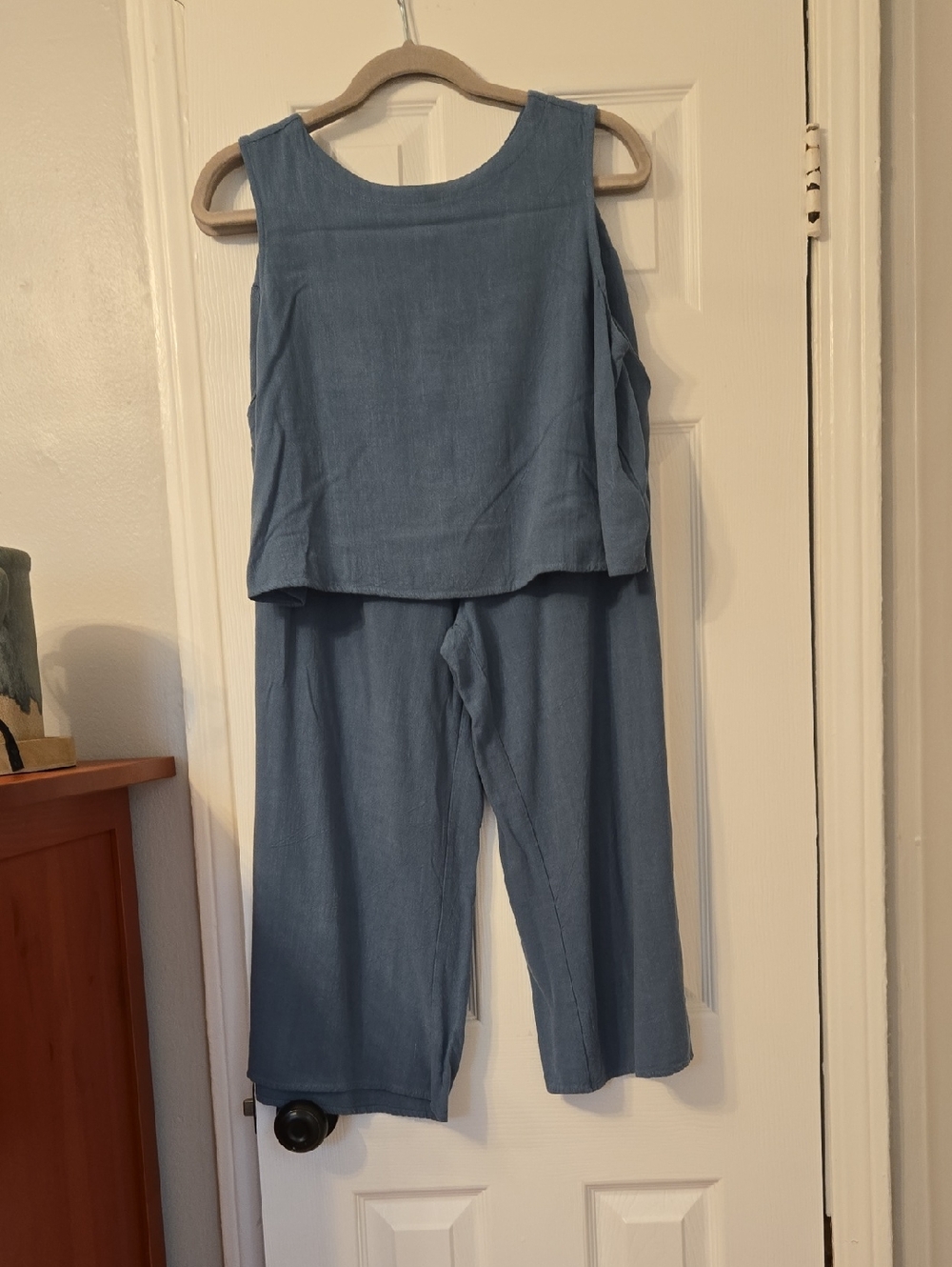 Women's Light Blue Sleeveless Matching Set